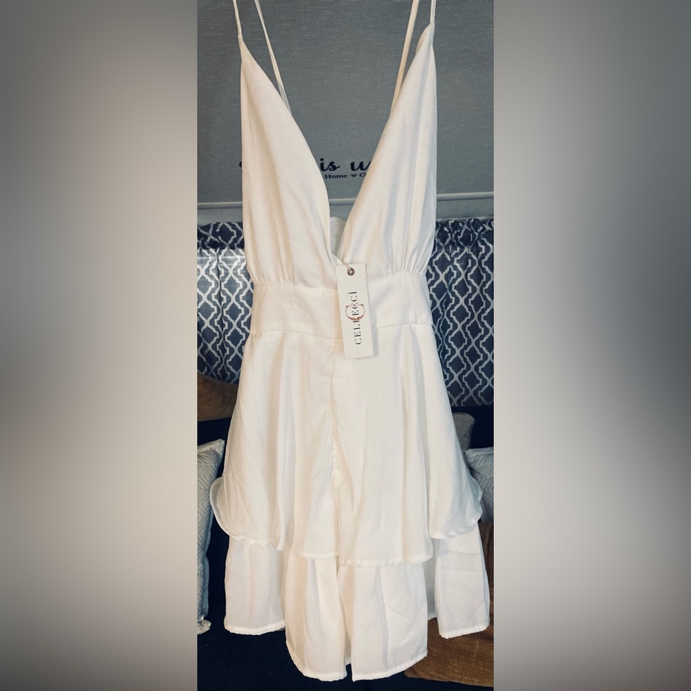 NWT White CELLECCI Romper